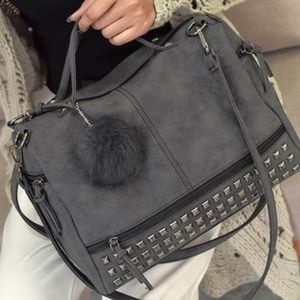 Grey cross body purse